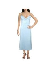 DANIELLE BERNSTEIN Womens Spaghetti Strap Midi Evening Shift Dress