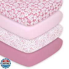 The Peanutshell 4-Pack Fitted Crib Sheet Set - Super Soft and Breathable Baby