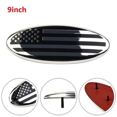 9 Inch Frontgrill-Logo, Ovales Abzeichen Für Ford F150，F250 Flaggenabzeichen DE