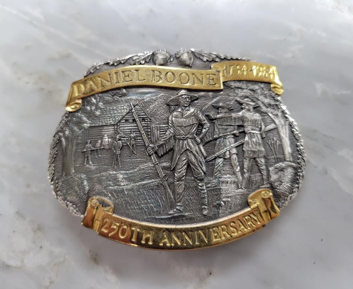 250th Anniversary Daniel Boone Sterling Silver Belt Buckle