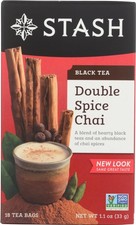 Stash Tea Double Spice Chai Black Tea, 18 Count Tea Bags in Foil Pack of 2