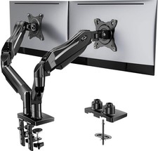 HUANUO FlowLift  Dual Monitor Stand, Fully Adjustable Gaming Monitor Desk Mount