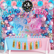 109Pcs Gender Reveal Decorations Boy or Girl Gender Reveal Party Supplies