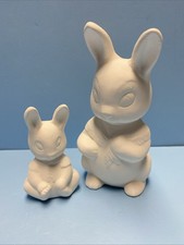 Ceramic Bisque Momma And Baby Easter Bunnie Set Ready To Paint Your Easter Ideas
