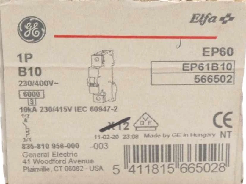 9x General Electric Elfa 566502 B10 EP61B10 Leitungsschutzschalter -unused- - Bild 4 von 4