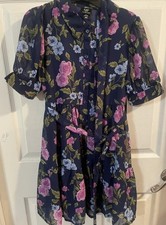 Zac Posen Kids Floral Dress Girls Size Large 10/12 Navy Pink Blue NWT