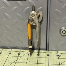 Vintage Metal Drawing Protractor Compass