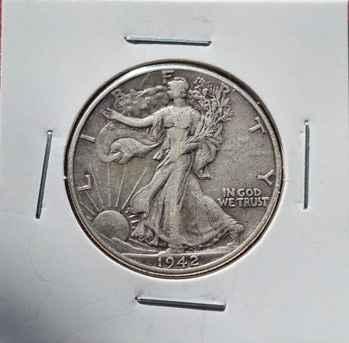 1942P Walking Liberty Half Dollar XF %90 Silver