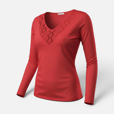 KHUJO Damen Pullover Modell: Cambria Rot M
