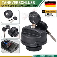 Tankdeckel Tankverschluss mit 2x Schlüsseln für VW Golf 2 3 Audi A4 Seat Ibiza