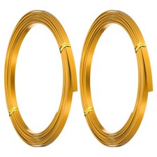 2 Rolls 18 Gauge 5mm Wide Flat Wire 10 Ft Bendable Flat Bezel Wire Gold