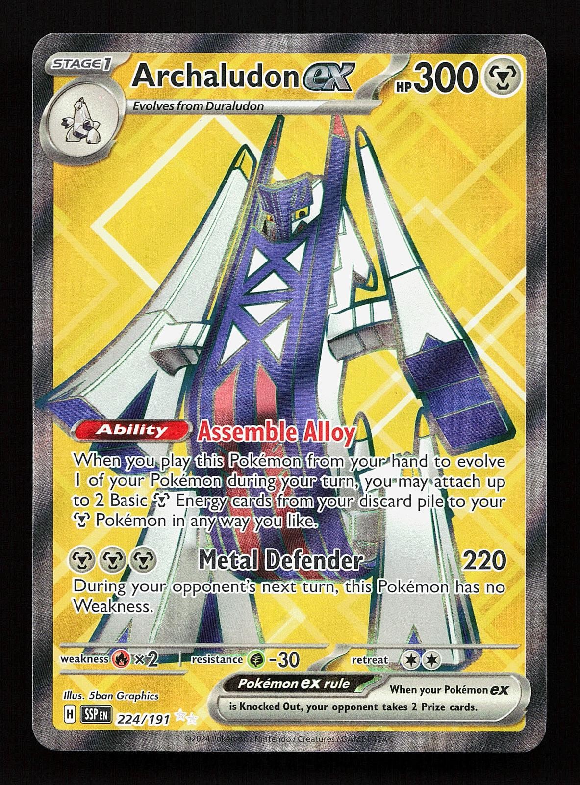 Archaludon ex 224/191 Ultra Rare Surging Sparks Pokemon Card