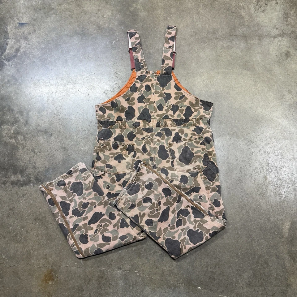 Mono de Caza Camuflado Vintage Paredes Blizzard Pruf Hecho en EE. UU. Baberos Forrados Talla XL Foto 2 de 4