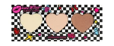 LUV BETSEY JOHNSON 3 SHADE HIGHLIGHTER PALETTE FACE SHIMMER WHITE PINK BRONZE