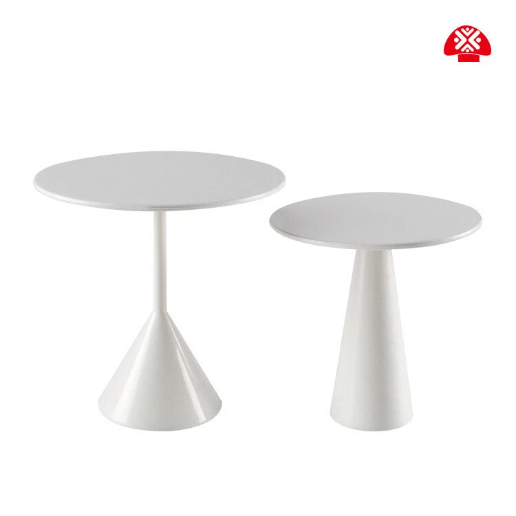 2PC Table Dollhouse 1:6 Scale MiniatureWhite Round Modern Furniture Accessory - Image 3 of 4