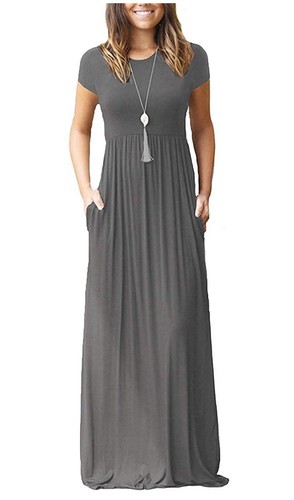 Womens Short Sleeve Maxi Dress With 