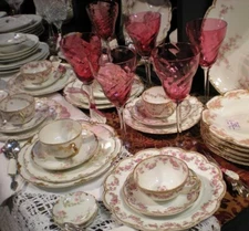HAVILAND Limoges France Schleiger 195-5 CHARLES FIELD Dinner Set of 38pc Pre-own