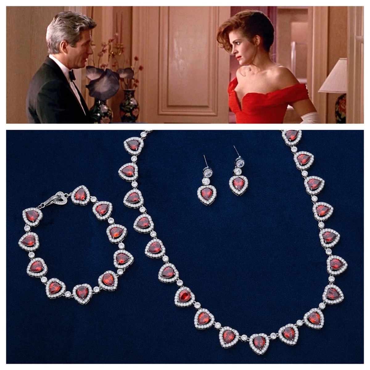 Parure Bijoux Rouge Rubis Bijoux Fantaisie pour Mariage Oriental Soirée Fête - Achat / Vente