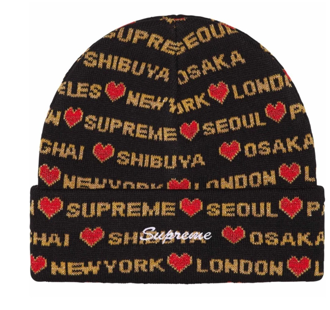超美品Supreme Hearts Beanie Navy ハート ニット帽 Supreme Hearts Beanie