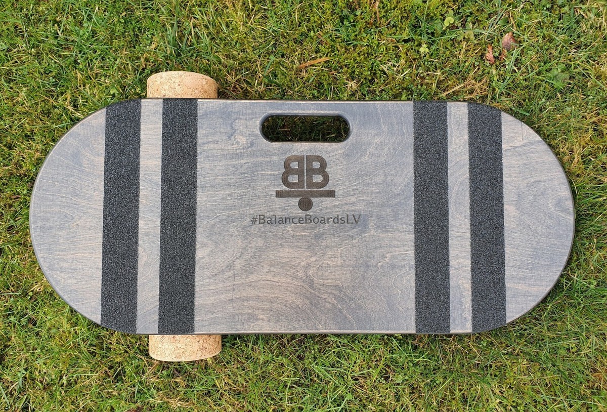 Wooden Balance Board With Cork Roller - 31.5x11.8 Inch Training Board For Core Strength & Stability