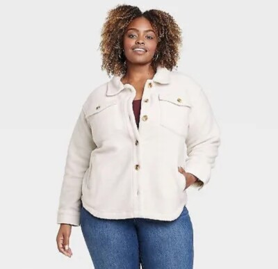 Women's Utility Shacket Ava Viv Cream 1X