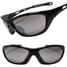 Aerodynamic Wraparound Outdoor Sporty Design Black Athletic Sunglasses