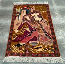 Afghan hande made antique pictorial persian rug size 122 x 80 cm wool rug