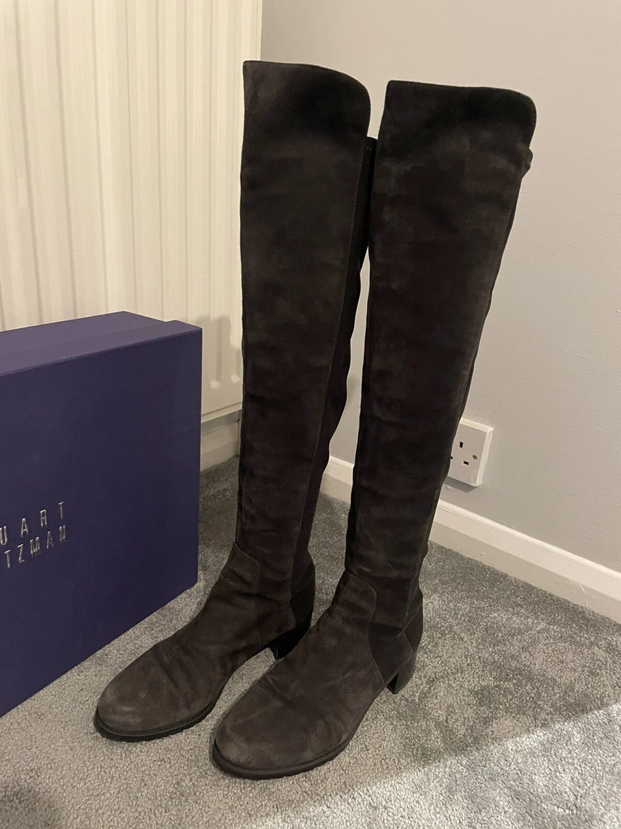 Stuart Weitzman 5050 Over The Knee Boots Dark Grey UK 3 Excellent