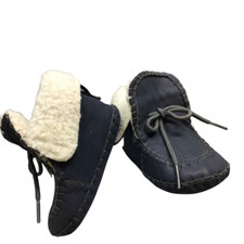 Moccasins Crib Shoes Sz 6-12months Faux Fur Lining Baby Booties High Top Ankle