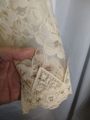 True Antique Edwardian Ivory Embroidered Lace Blouse High Neck Ruffles AS IS S/M - Bild 14 von 16