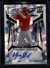 2023 Leaf Metal #BA-YM1 Yohandy Morales Base Autographs Silver Crystal #/8