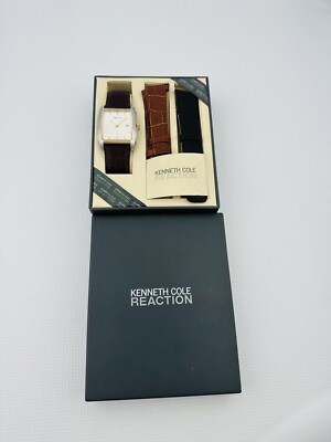 Kenneth Cole KC5134 Box Set, Silver Dial, RG Marker Two Leather