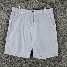 IZOD Mens Blue White Striped 100 Cotton Chino Shorts Size 36