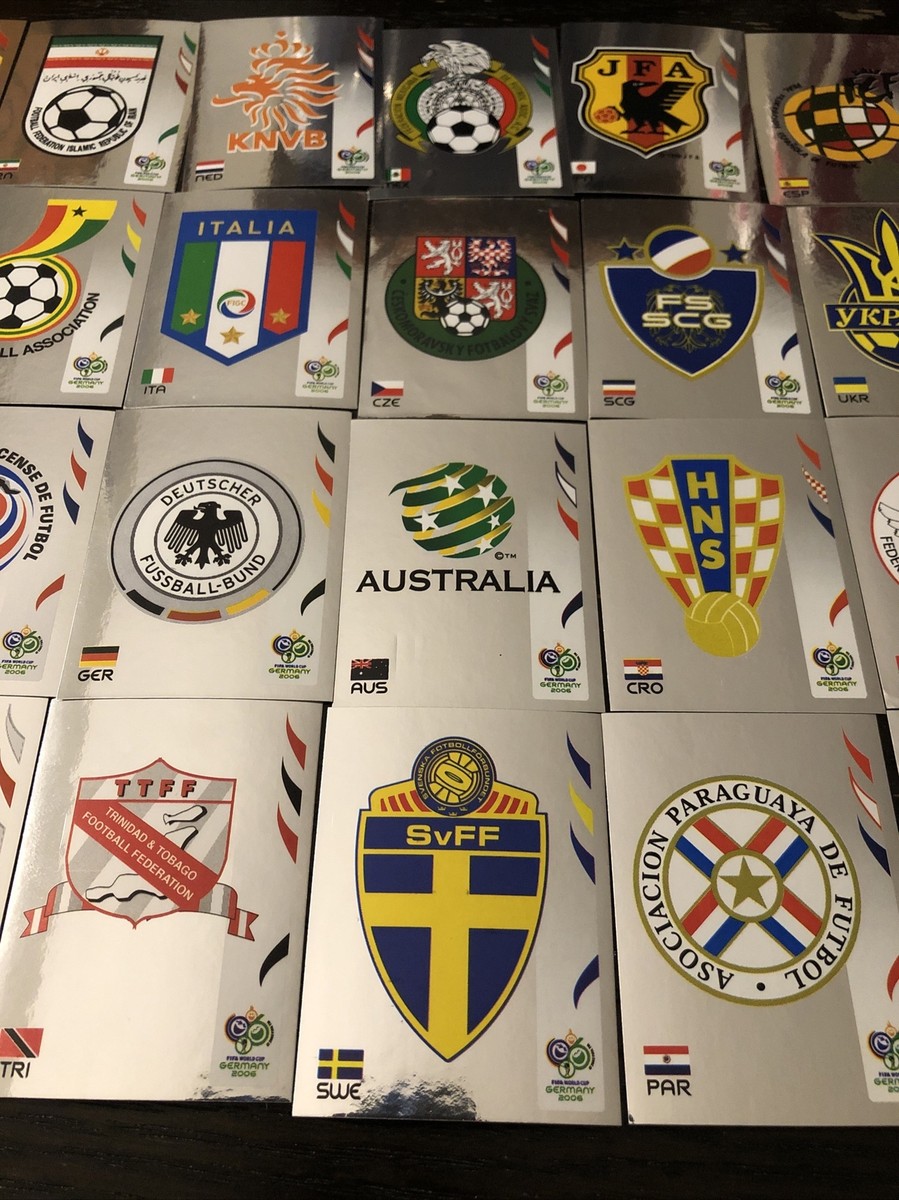 2006 Panini World Cup Complete Sticker Badge Emblems Lot of