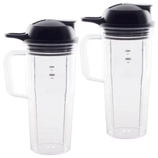 2 Pack 24 oz Handled Cup and Lid for NutriBullet Pro 1000, Combo and Select