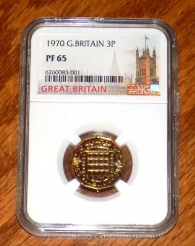 1970 Great Britain 3P Proof Three Pence NGC PF65 Elizabeth II England Certified