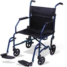 NEW Carex Classics Transport Wheelchair Lightweight Folding Mobility Chair