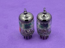  2 GE JAN-5654W 6AK5 Vacuum Tubes Short Gray Plates Large 0 Getters Tested Pair