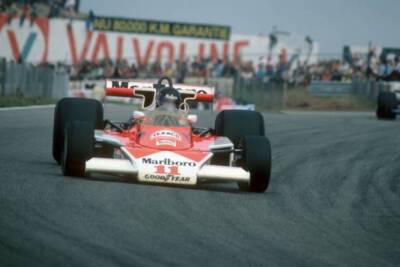 Dutch Grand Prix, James Hunt in action, driving a McLaren M23 duri - Old Photo