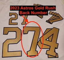 ONE 2023 Gold Back Number Houston Astros Jersey lettering Championship patch