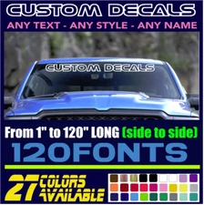 Custom Made WINDSHIELD Decal Sticker Vinyl For Car, Truck, RV ANY TEXT (12