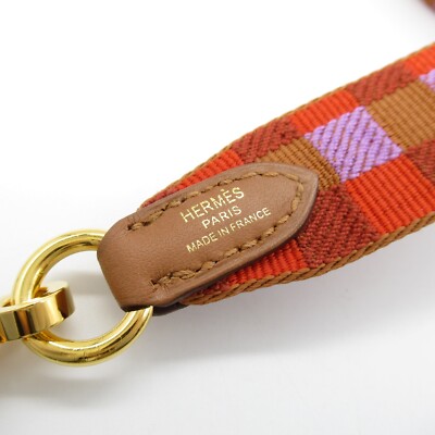 HERMES∽Maxi Quadrilleカドリーユ バッグストラップ-パリ速達☆ HERMES Bandouliere Maxi Quadrille Shoulder strap Z Toile