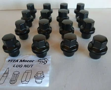 Lug Nuts Range Rover Black 14x1.5 Closed End Hex Head 16 Piece Set Mag Seat