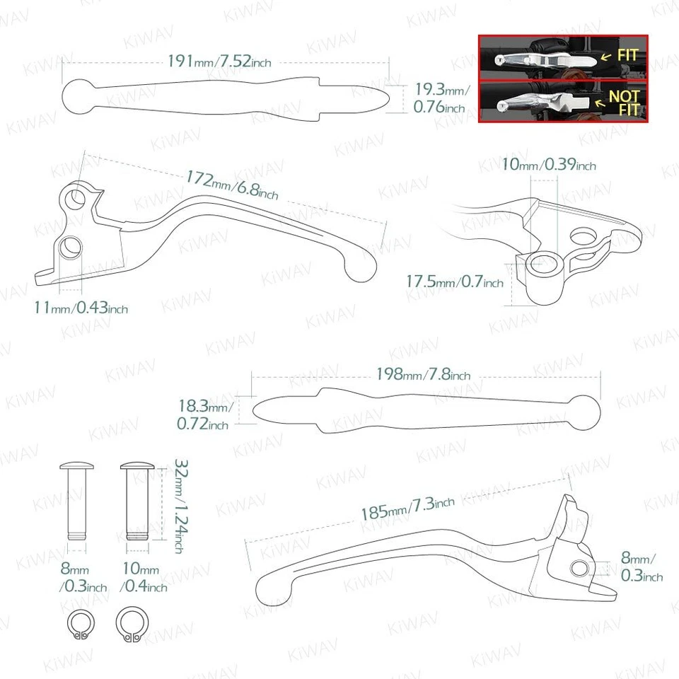 Palanca de embrague de freno KiWAV negra suave para Harley Sport Glide Street Bob 18'-20' Foto 2 de 4