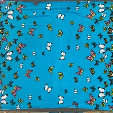 Butterfly Scarf Blue Rectangular 42x70 Inches