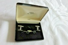 NWT Swank Men's Black Onyx Cuff Links and Shirt Pins Sterling Silver