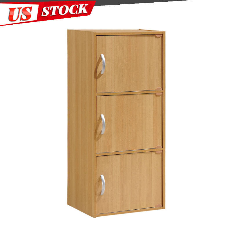 3-Shelf 3-Door Multipurpose Storage Cabinet for Books & Organizing