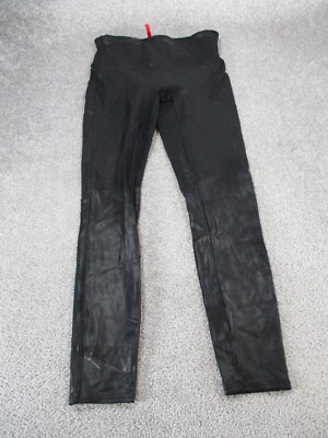 Spanx Leggings Womens Large Black Faux Leather *