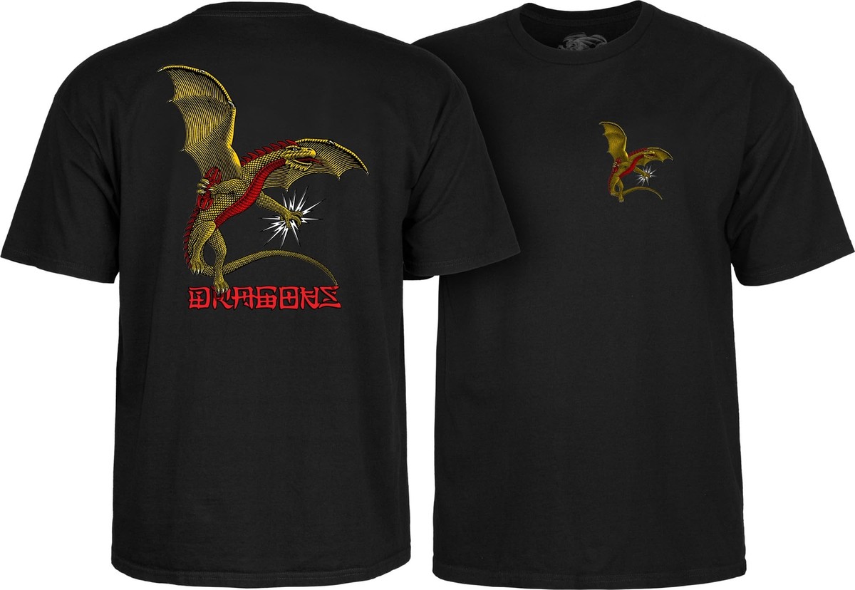 Powell Peralta Dragons Logo T-Shirt, Black, Extra Large | eBay