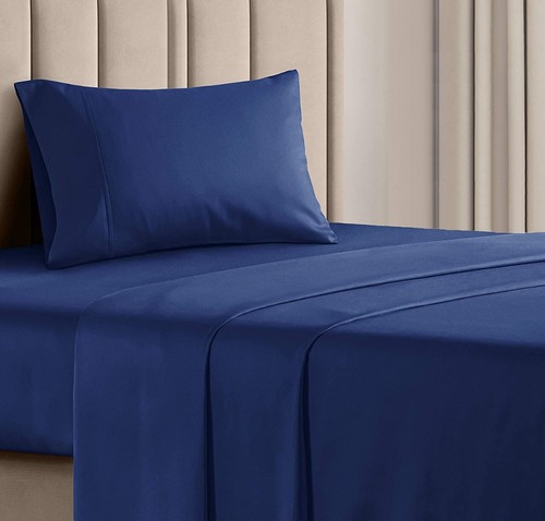 Premium Quality Flat Bed Sheets 100% Poly Cotton Single Double Super King Size - Picture 9 of 9